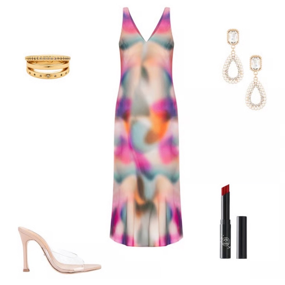 LNA Vibrant Multicolor Maxi Dress